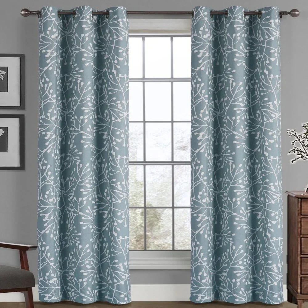 CHARLTON HOME Wilmar Floral Semi-Sheer Grommet Single Curtain Panel 40 x 84 NEW